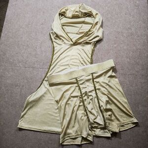 Elegant Gold Men's Brief Hoodie Set #2